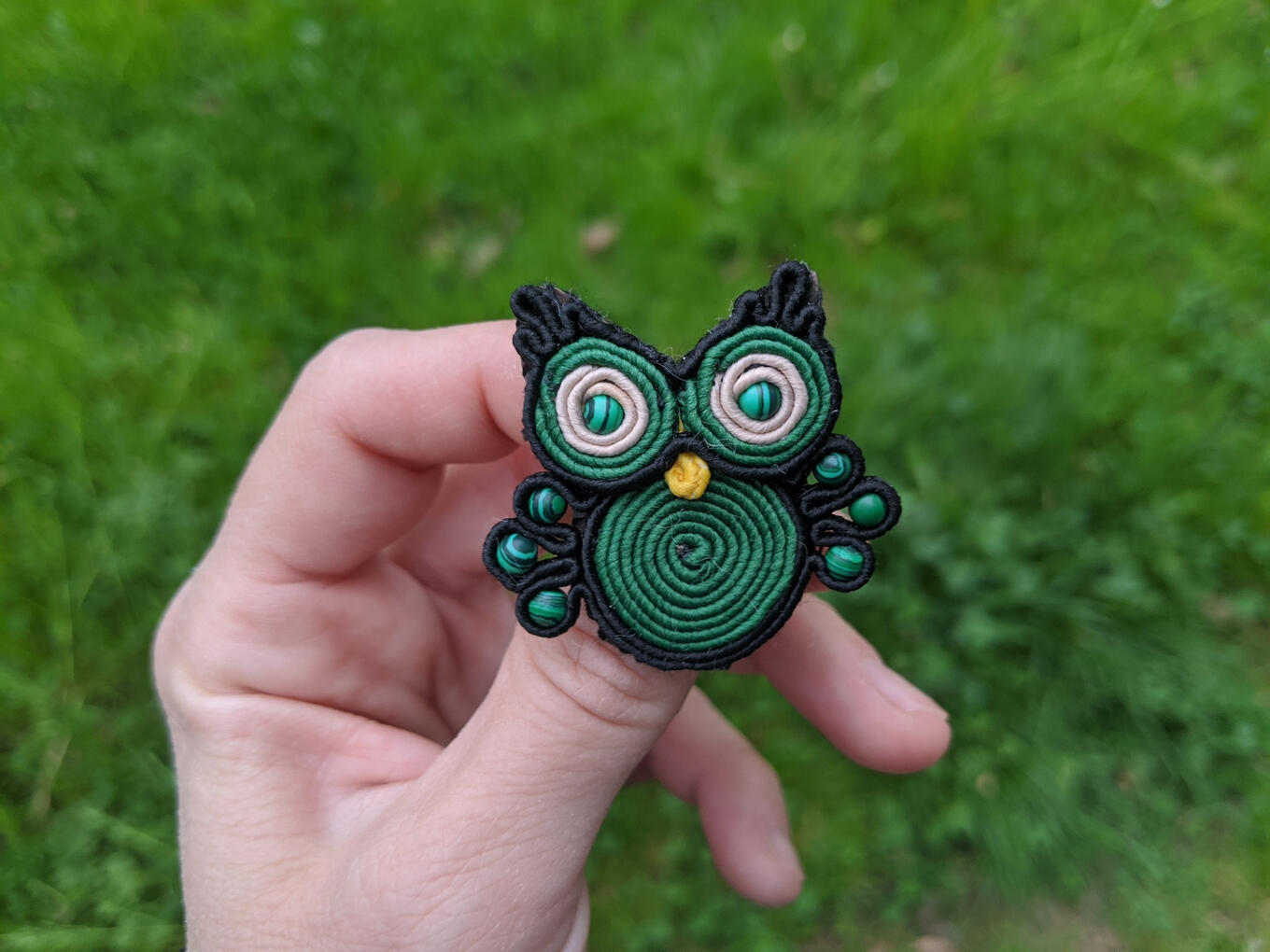 Green owl brooch Green owl brooch